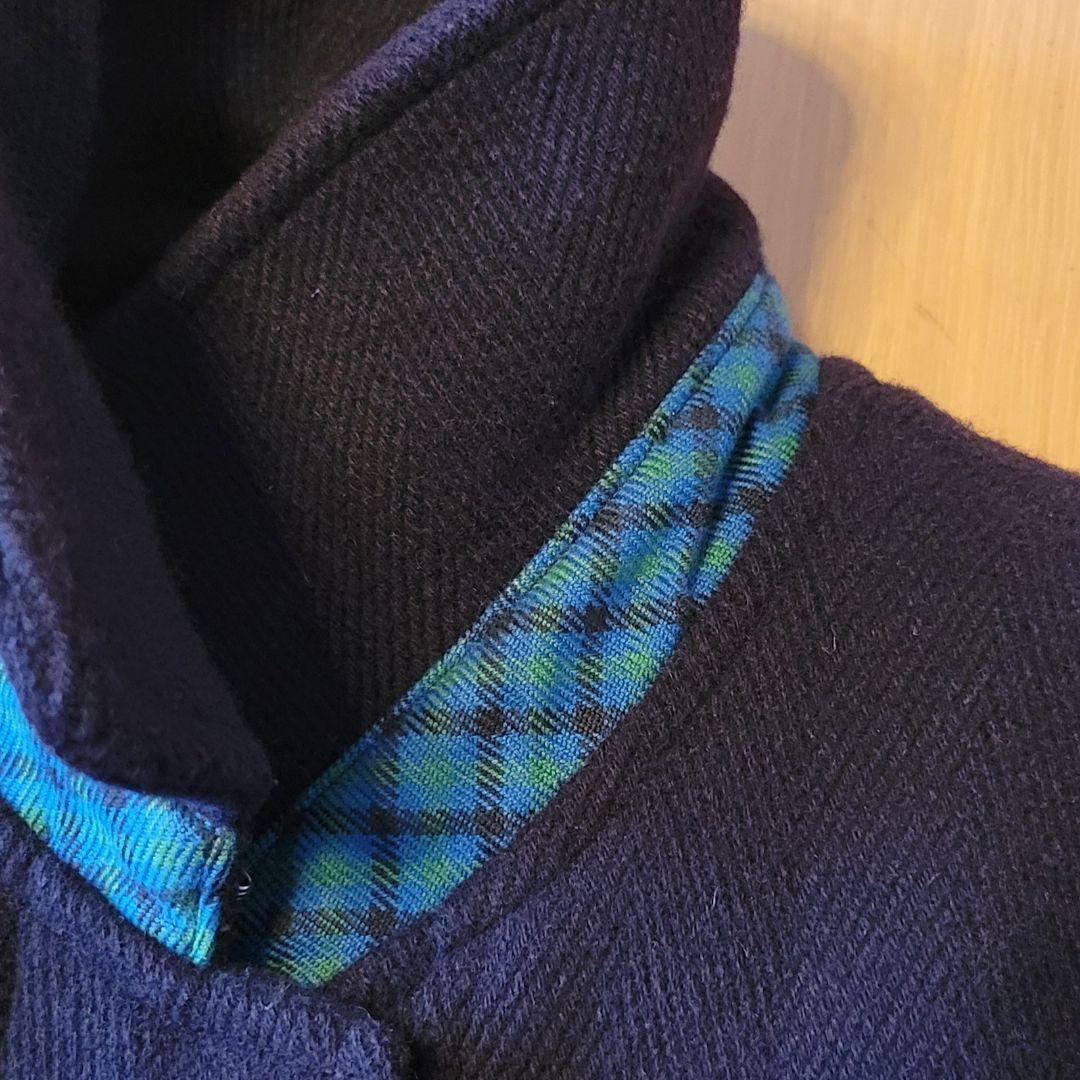 【美品】ファミリア 150 ダッフルウールコート 毛90% 紺色