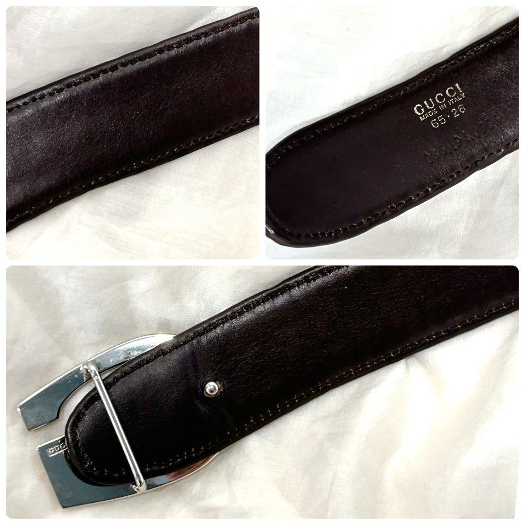 ✨美品✨GUCCI ベルト Gバックル シルバー金具 純正ベルト レザー y2k