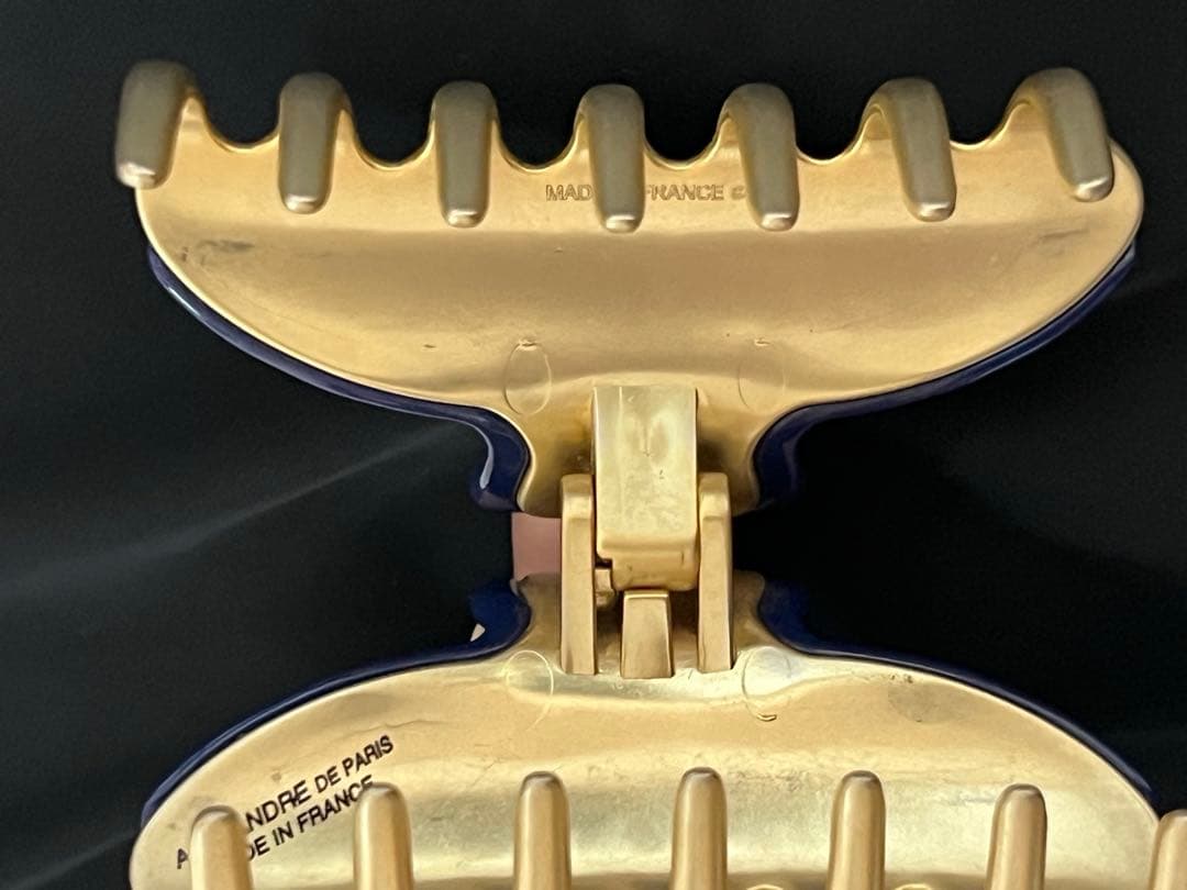 ALEXANDRE DE PARIS ヘアクリップ ネイビー