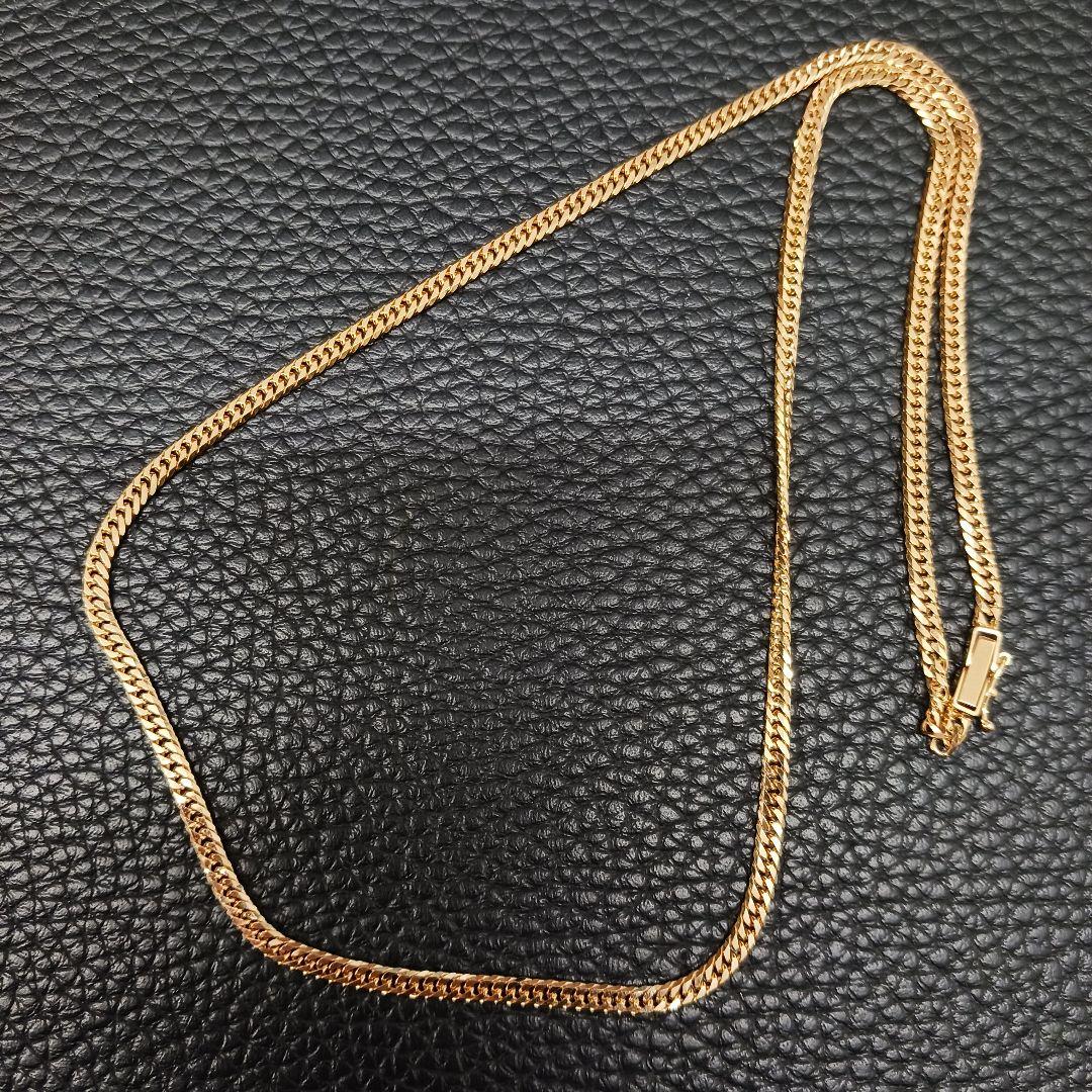 (C010709) K18 YG 喜平6面ダブル ネックレス ホールマーク