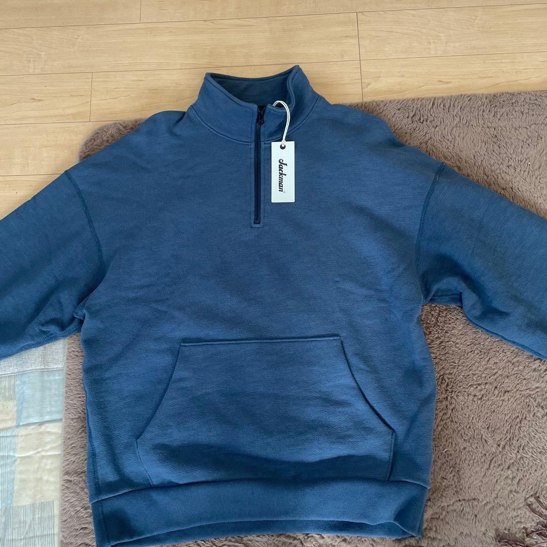Jackmanブルー ハーフジップ トレーナー　新品未使用品