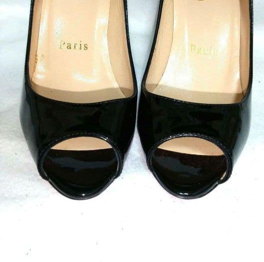 ✨極美品✨ルブタン ブラック オープントゥ ハイヒール 21cm