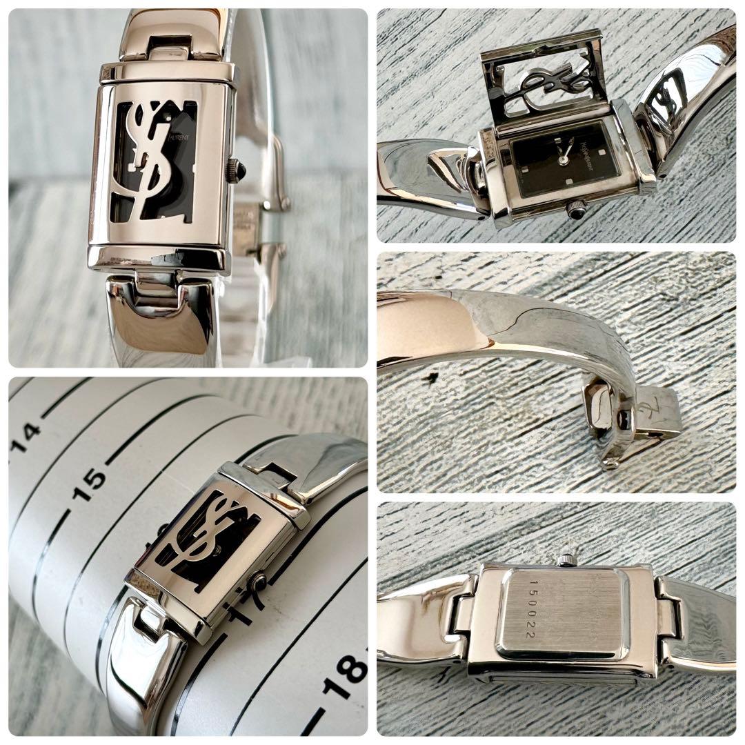 【希少】Yves Saint Laurent サンローラン 腕時計 バングル 黒