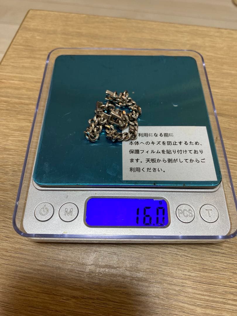 シルバー チェーンネックレスとブレスレットセット