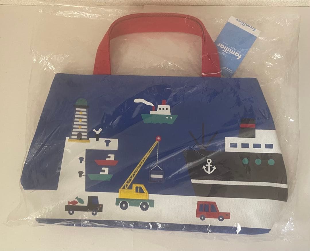 ニ*コ様 未開封・タグ付き familiar ファミリア 港のイラスト トートバ