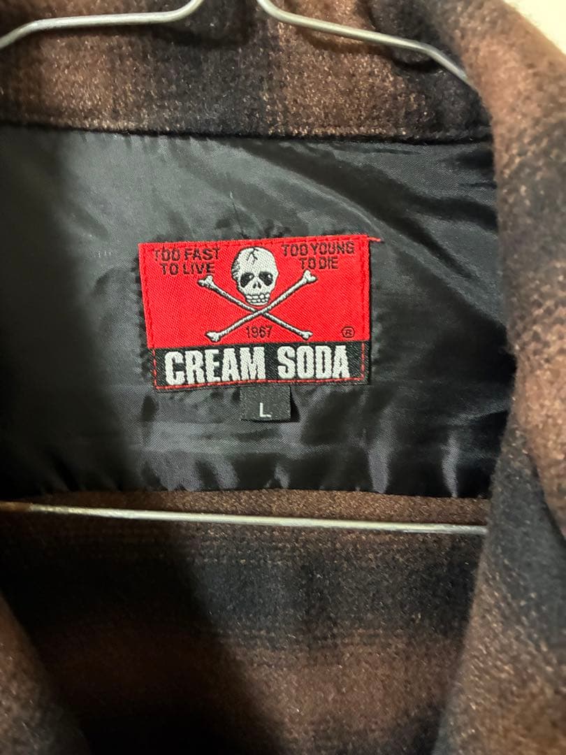 CREAM SODA ブラウンチェックネルシャツ L