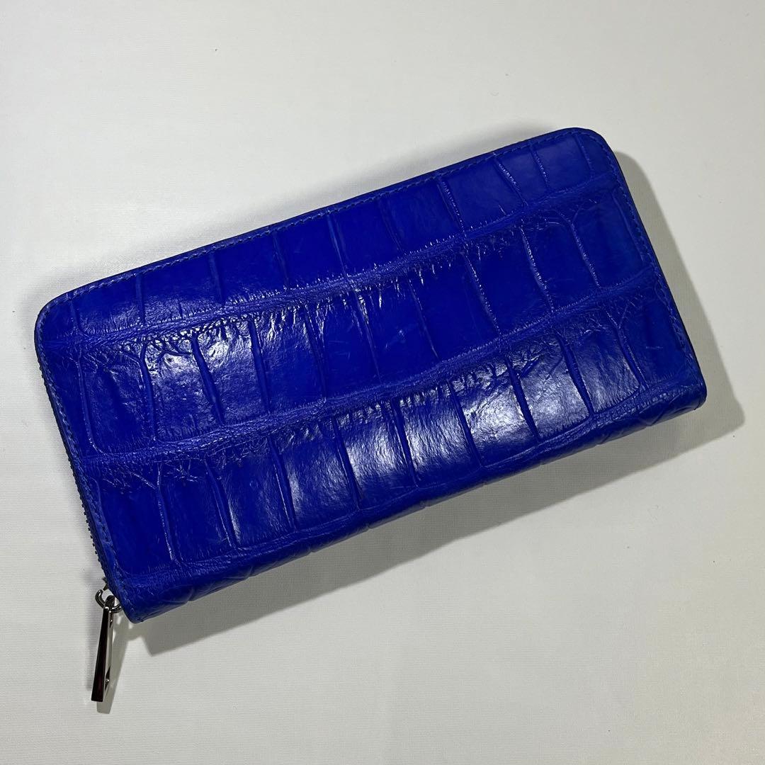 ★限定セール【新品・未使用】クロコダイル 長財布 シャムワニ　ラウンドファスナー