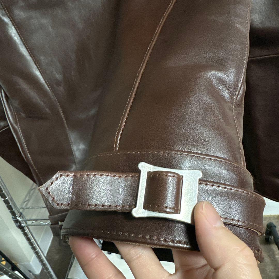 441タイプ 英国風ダブルライダース 茶芯カウハイド 36 S 新品特価