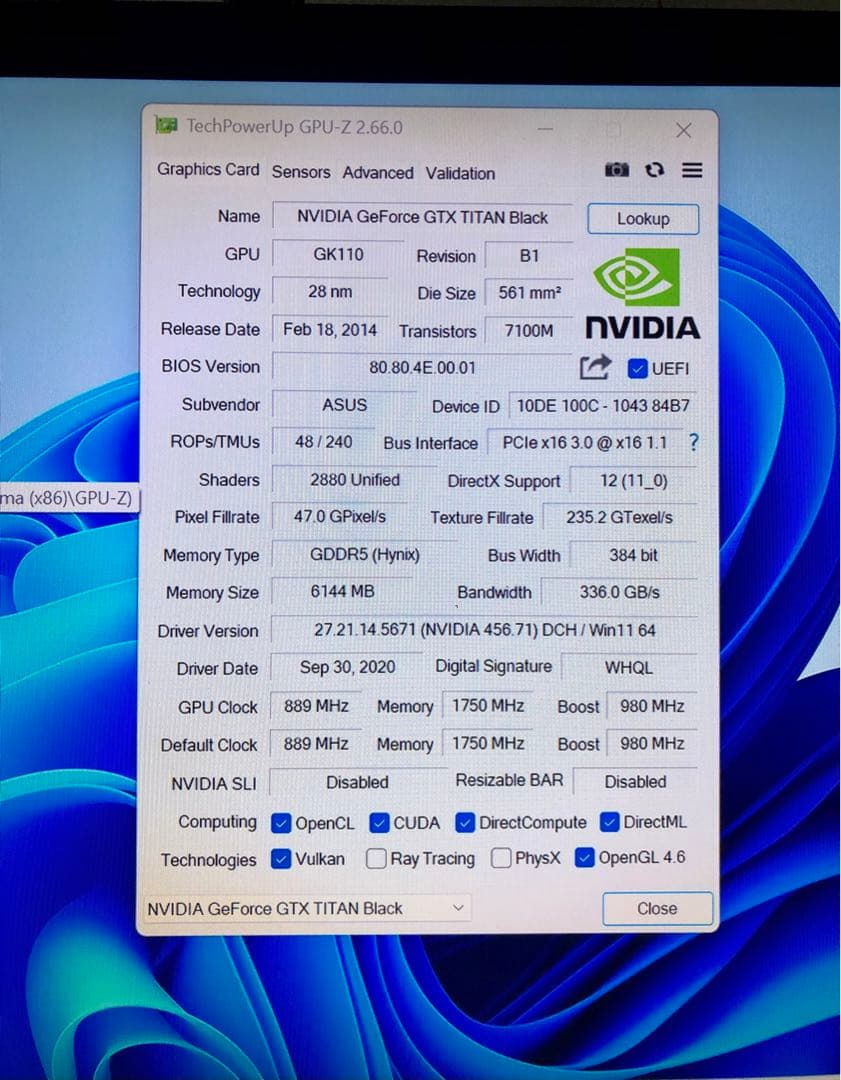 グラフィックボード・グラボ・ビデオカード Asus Geforce GTX TITAN BLACK 6GB [DDR5]