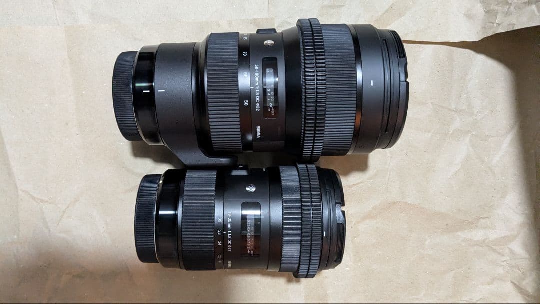 SIGMA 18-35mm 50-100mm F1.8 efマウント セット