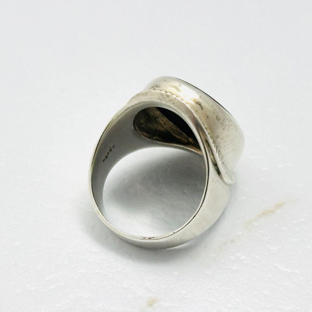agete アガット　ロゴ刻印　シルバー　リング 9号　925 オニキス