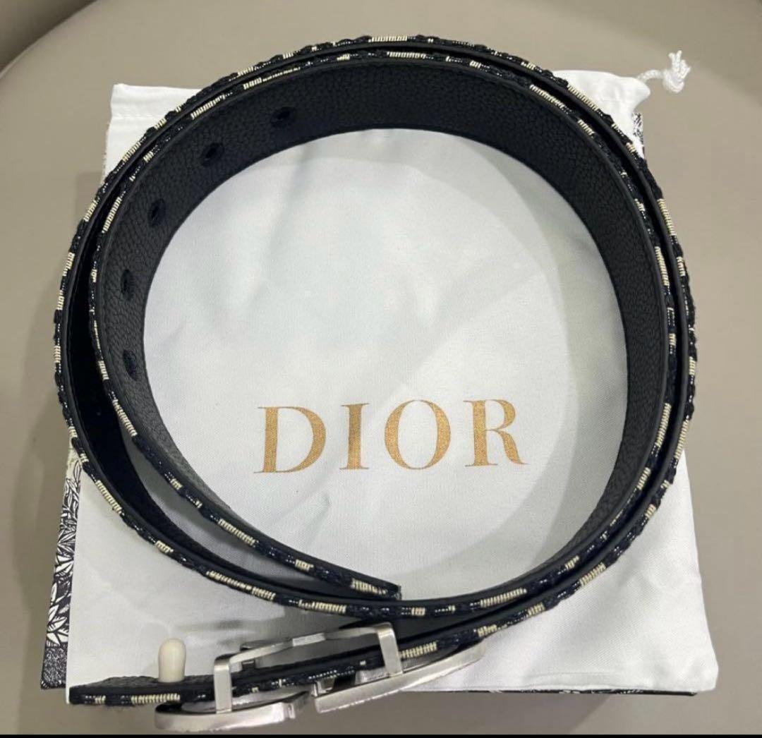 Dior ロゴベルト 黒/ベージュ