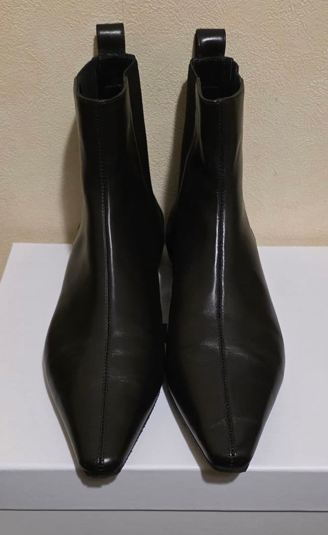 即発送可美品シーセイチゼルトゥアンクルブーツ23.5黒ブラックシセイSHISEI