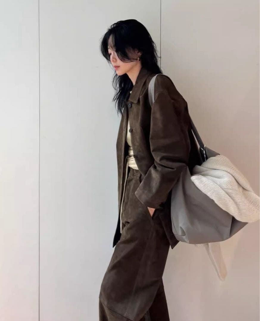 MONOHA suede work ジャケット ダークグリーン