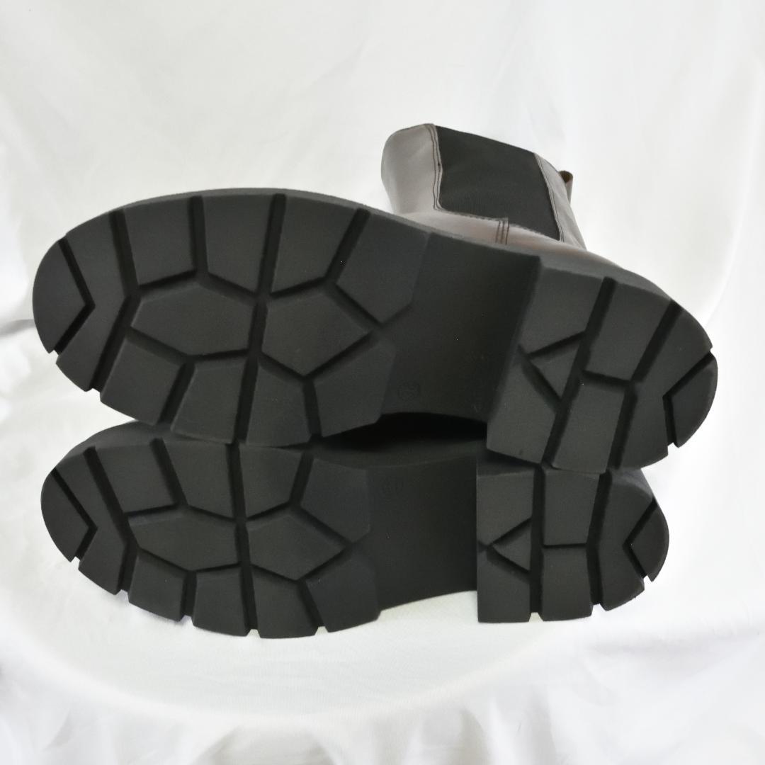 【新品】eness(エネス) レザー サイドゴア ミドル チェルシー ブーツ