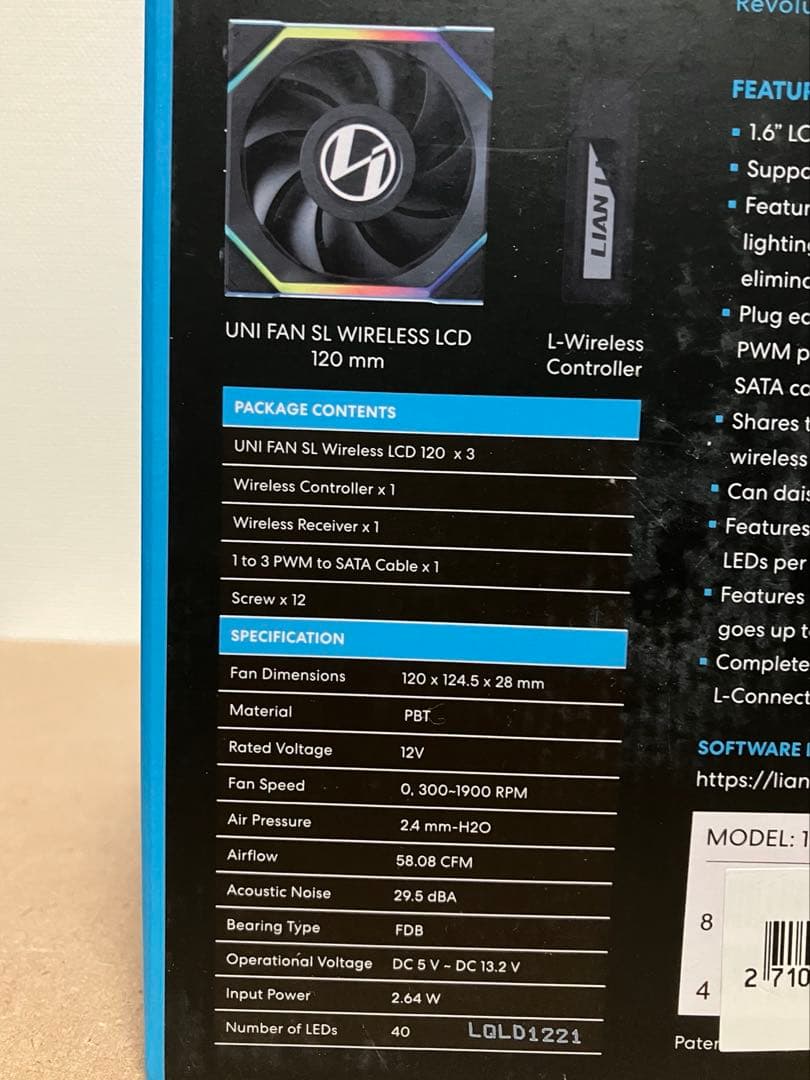 PC用ファン・クーラー LianLi UNI FAN SL WIRELESS LCD 120 3Pack