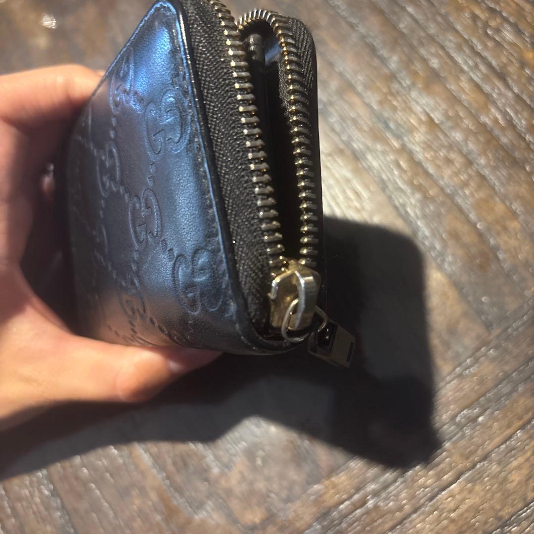 美品　GUCCI ラウンドファスナー　小銭入れ　ケース　シマ