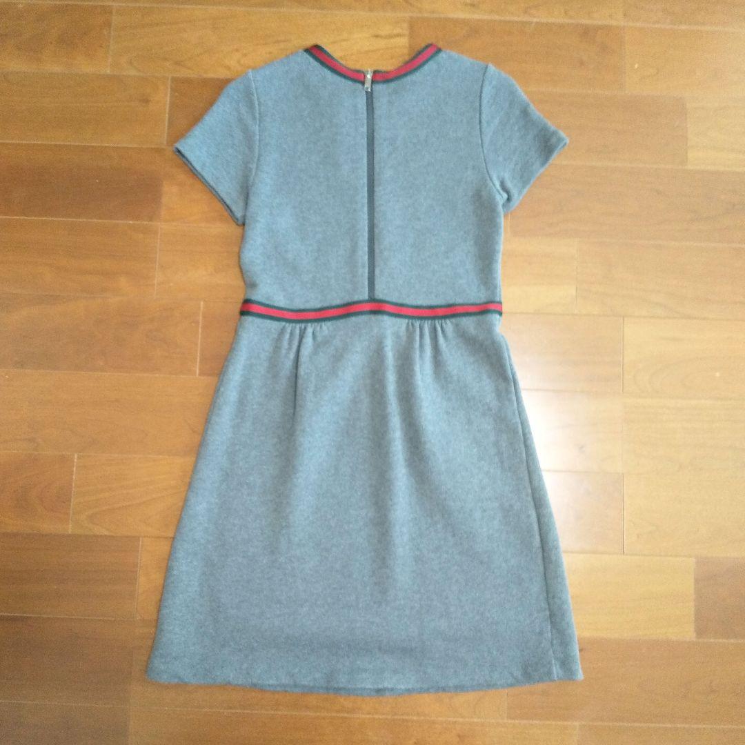 ky232【美品】GUCCI 半袖ワンピース シェリー グレー 12サイズ