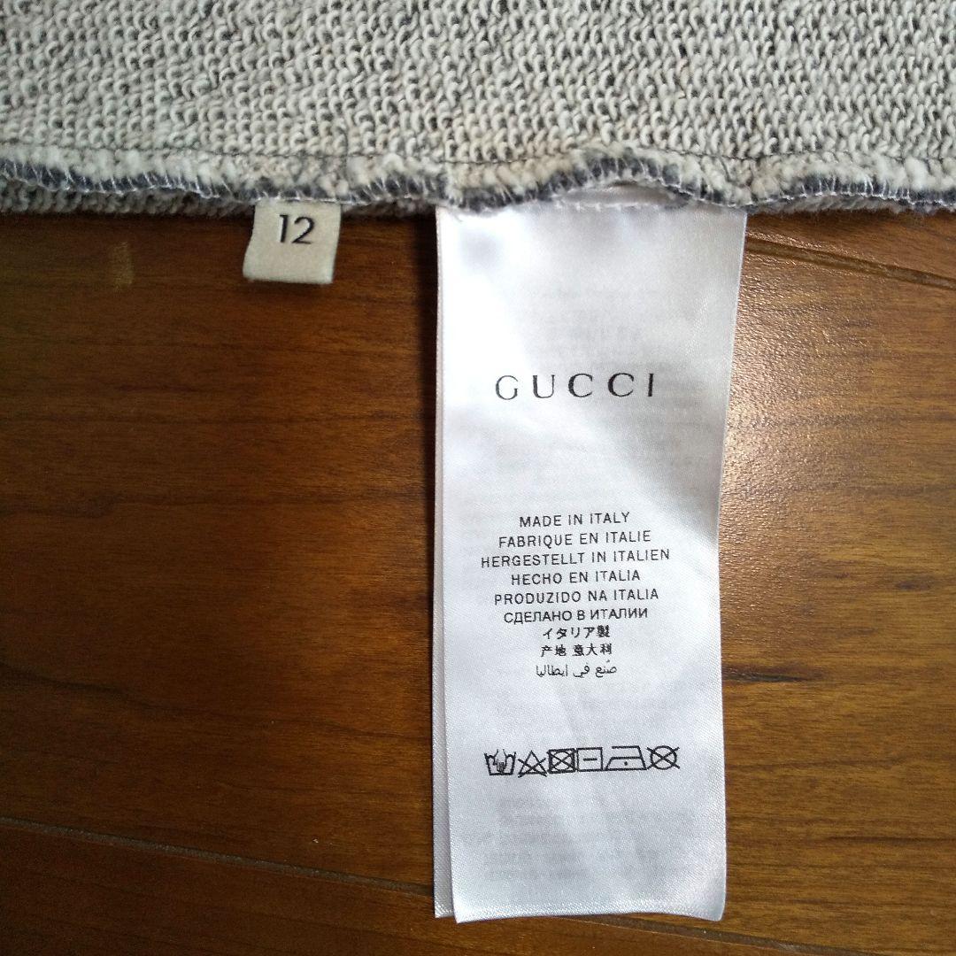 ky232【美品】GUCCI 半袖ワンピース シェリー グレー 12サイズ