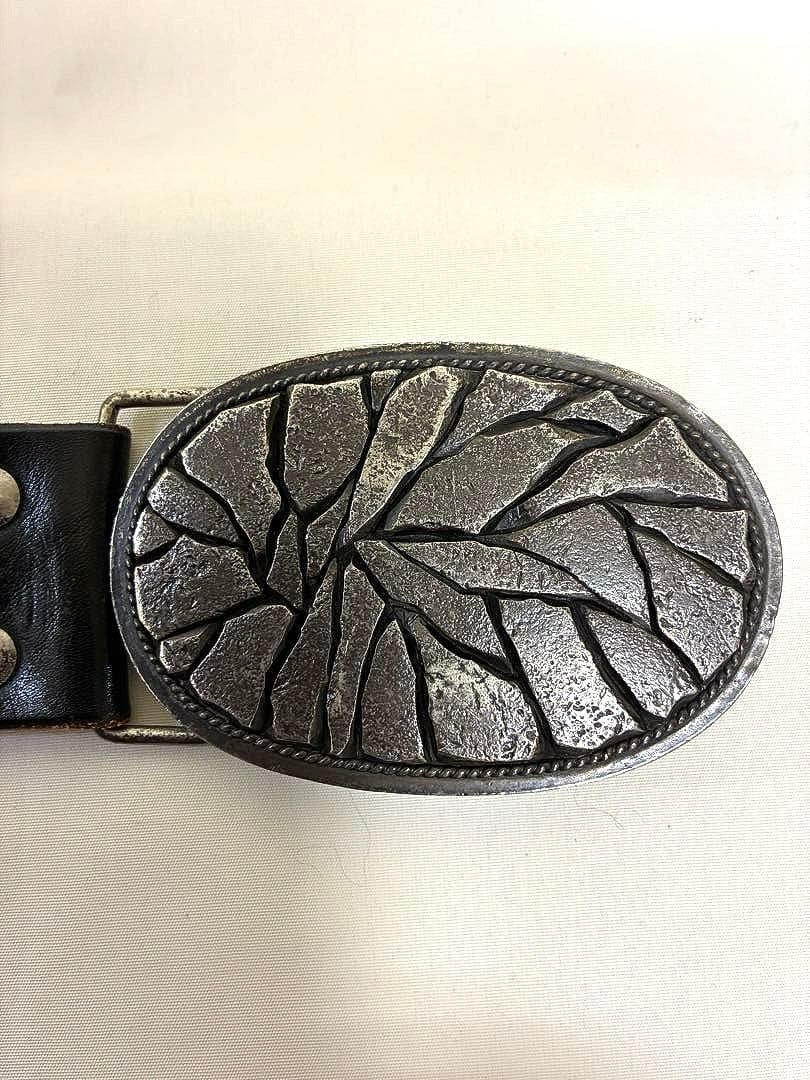 5351プールオム デザインバックル 本革ブラックベルト