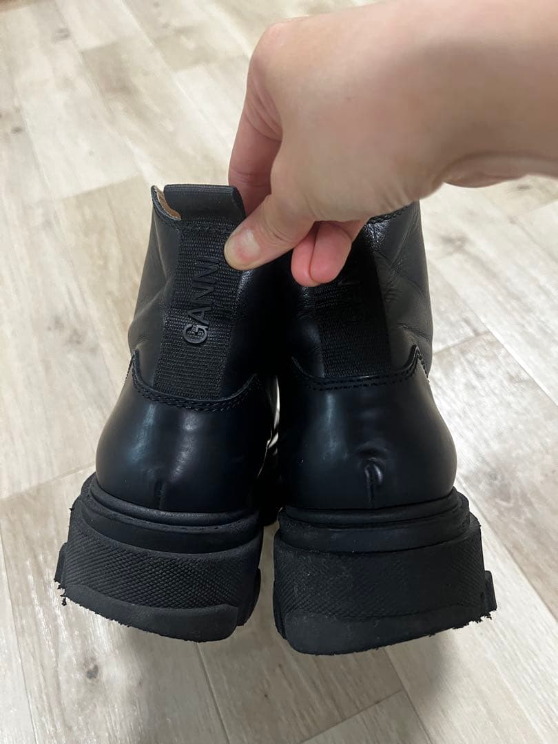 GANNI ガニー チャンキーソールフロントジップアップブーツ 38