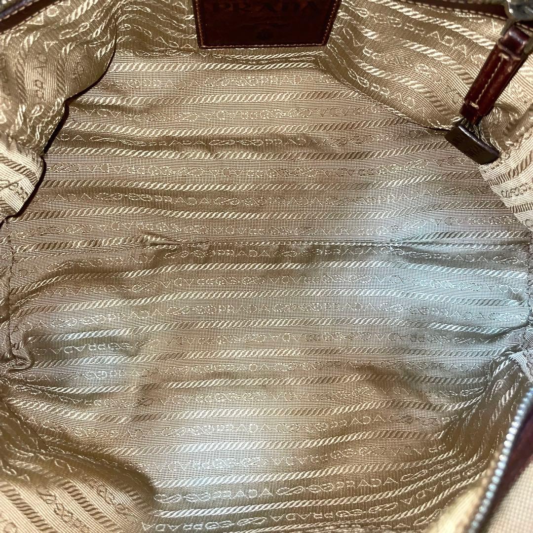 【希少】PRADA プラダ　ミニボストン　ボストン　ジャガード　ブラウン　バッグ