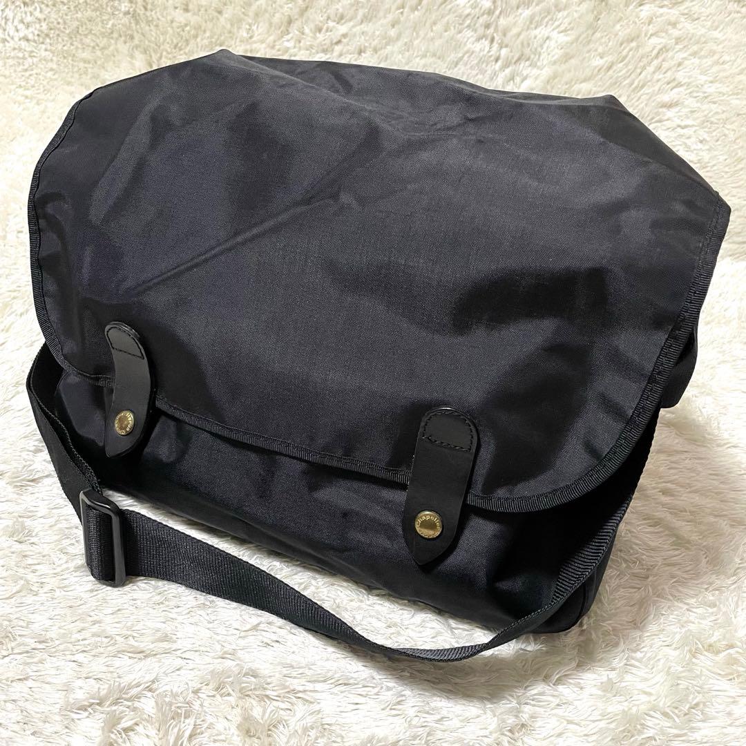 【美品】Herve Chapelier　ショルダーバッグ　黒　メッセンジャー