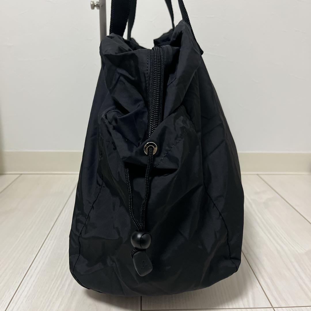 美品アニエスベー ボヤージュ　折りたたみ収納BIGボストンバッグ ブラック
