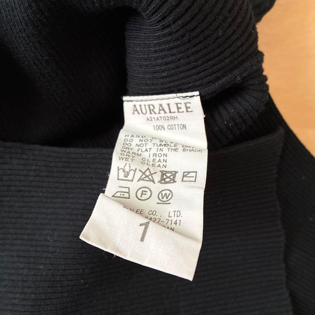 オーラリー　ロンハーマン別注　ギザリブタートルネック　ブラック　サイズ1