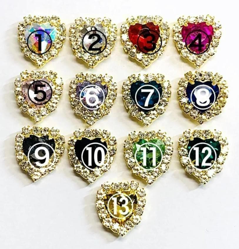 ハート ビジュー　ネイル パーツ　デコ　レジン ミニチュア　ゴールド　平成女児