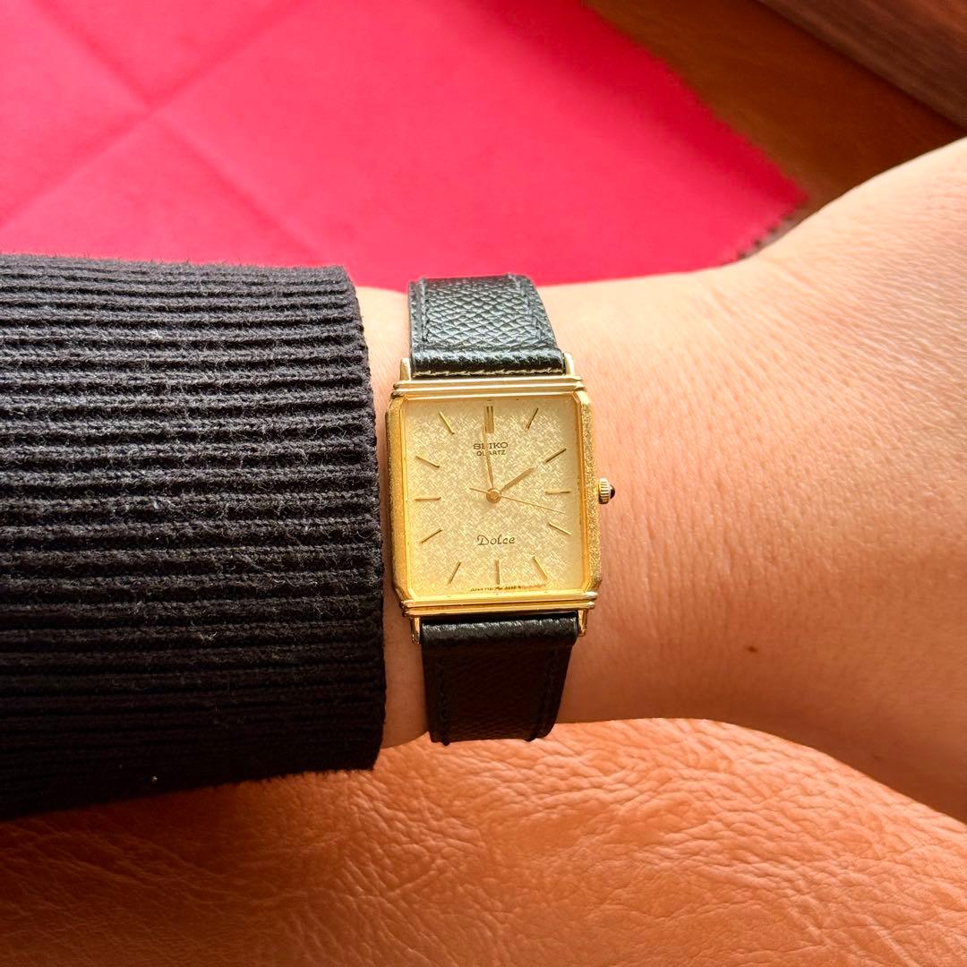 ヴィンテージ SEIKO 7731 砂子文字盤 タンク腕時計 1989年