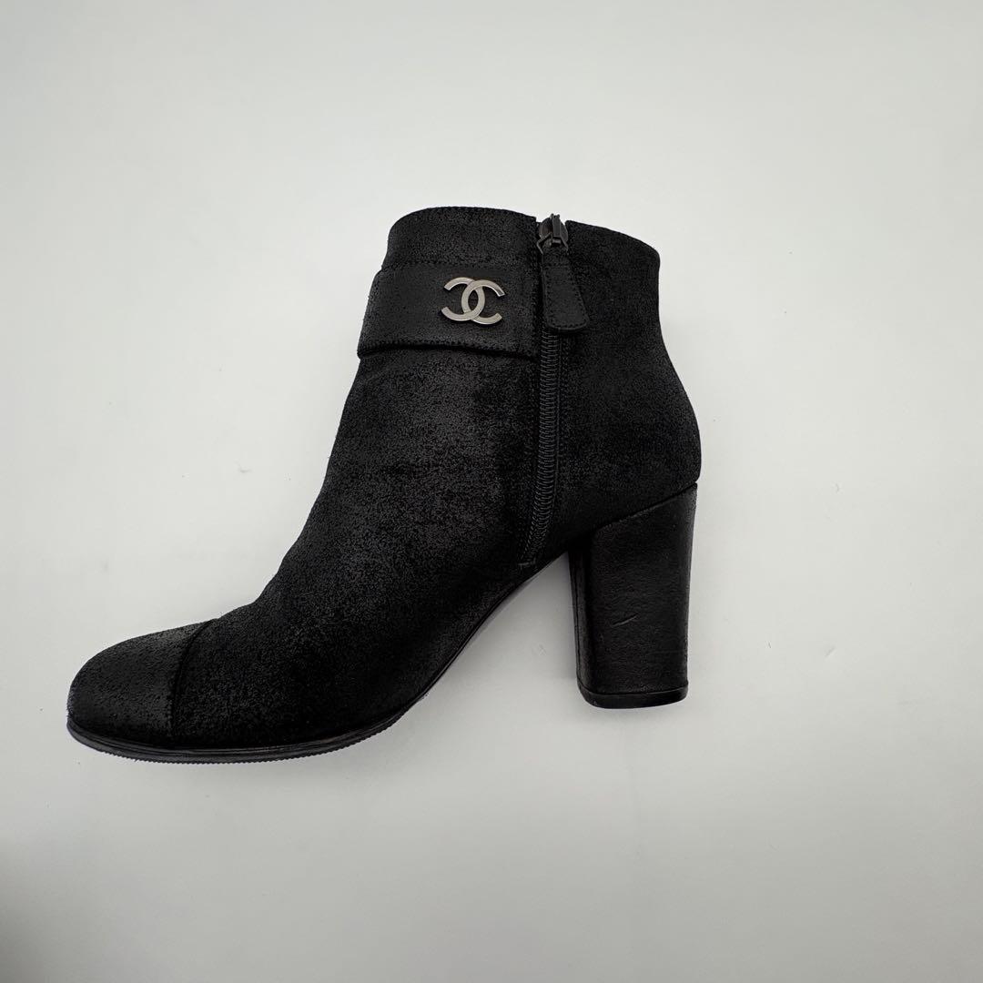 あっつー定番CHANEL シャネル　スエード　ヌバックレザー ブラック