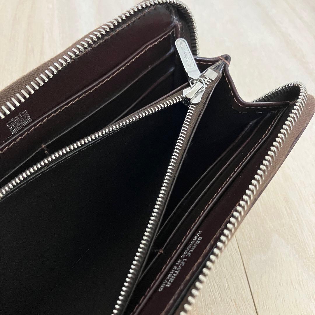 訳あり未使用 ✨ホワイトハウスコックス✨ラウンドジップ✨長財布✨ダークブラウン