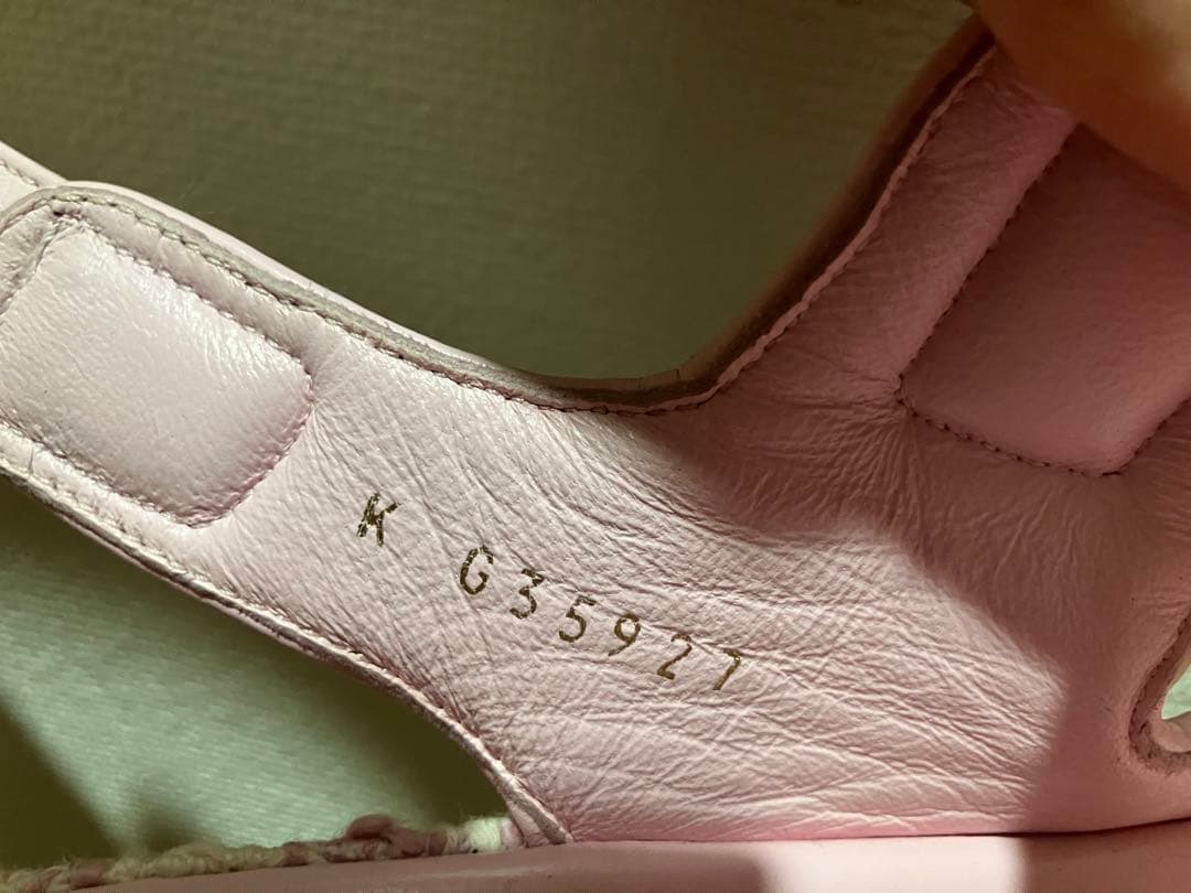 CHANEL ピンク ツイード サンダル 38C