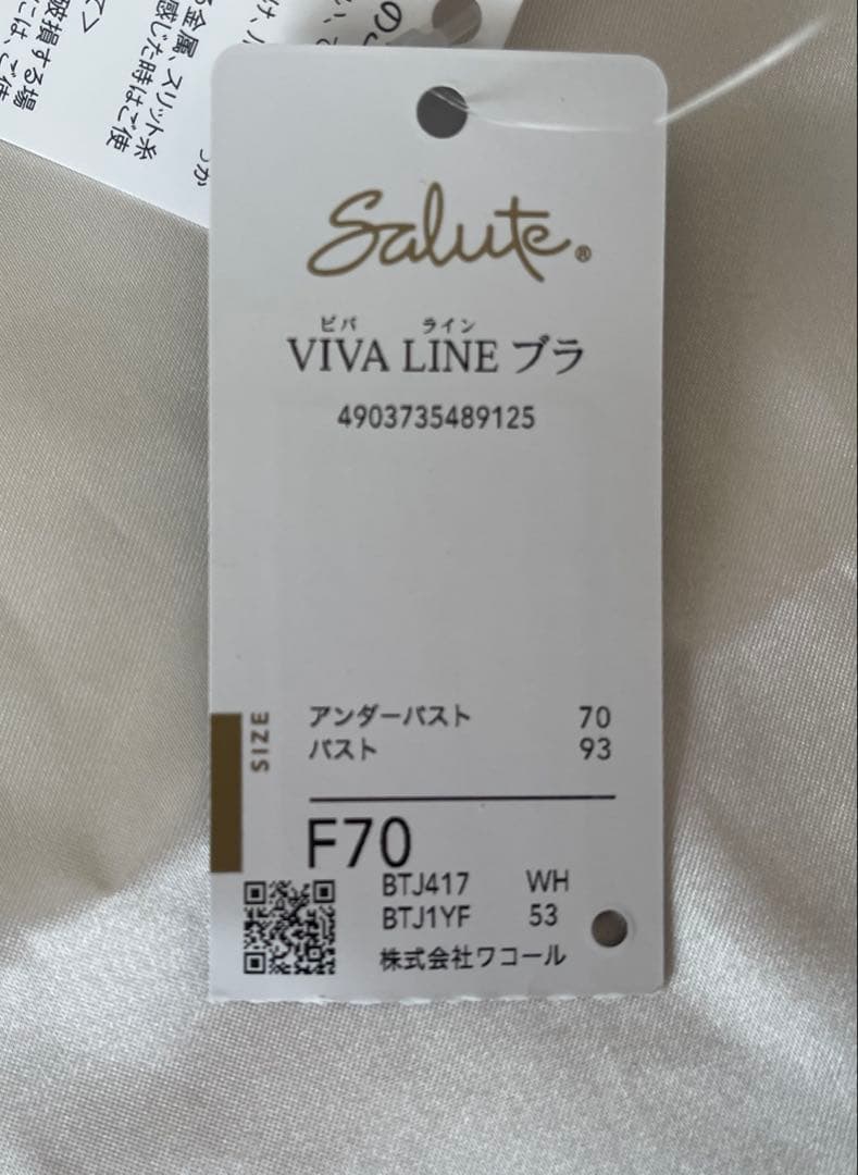 【サルート】ワコール　salut ブラ　F70