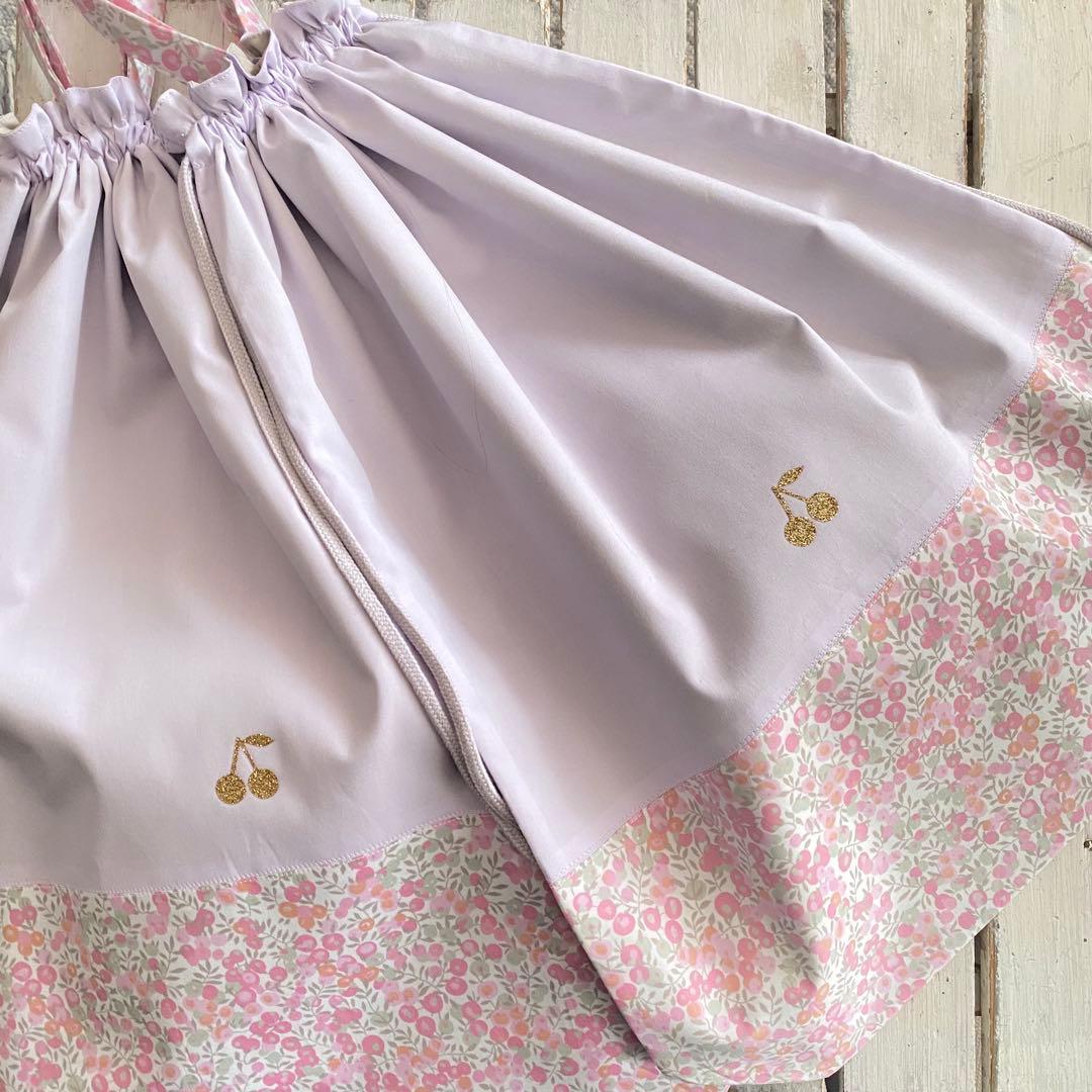 a様⭐︎リバティプリント使用×さくらんぼワッペンレッスンバッグ他オーダー