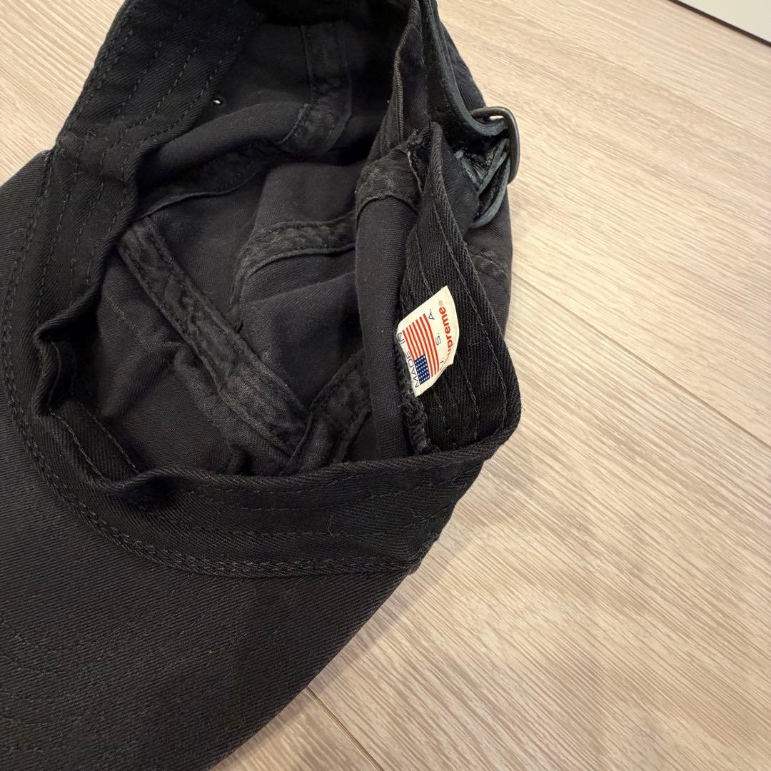 ひ*る様 Supreme ブラック チノ　キャンプキャップ