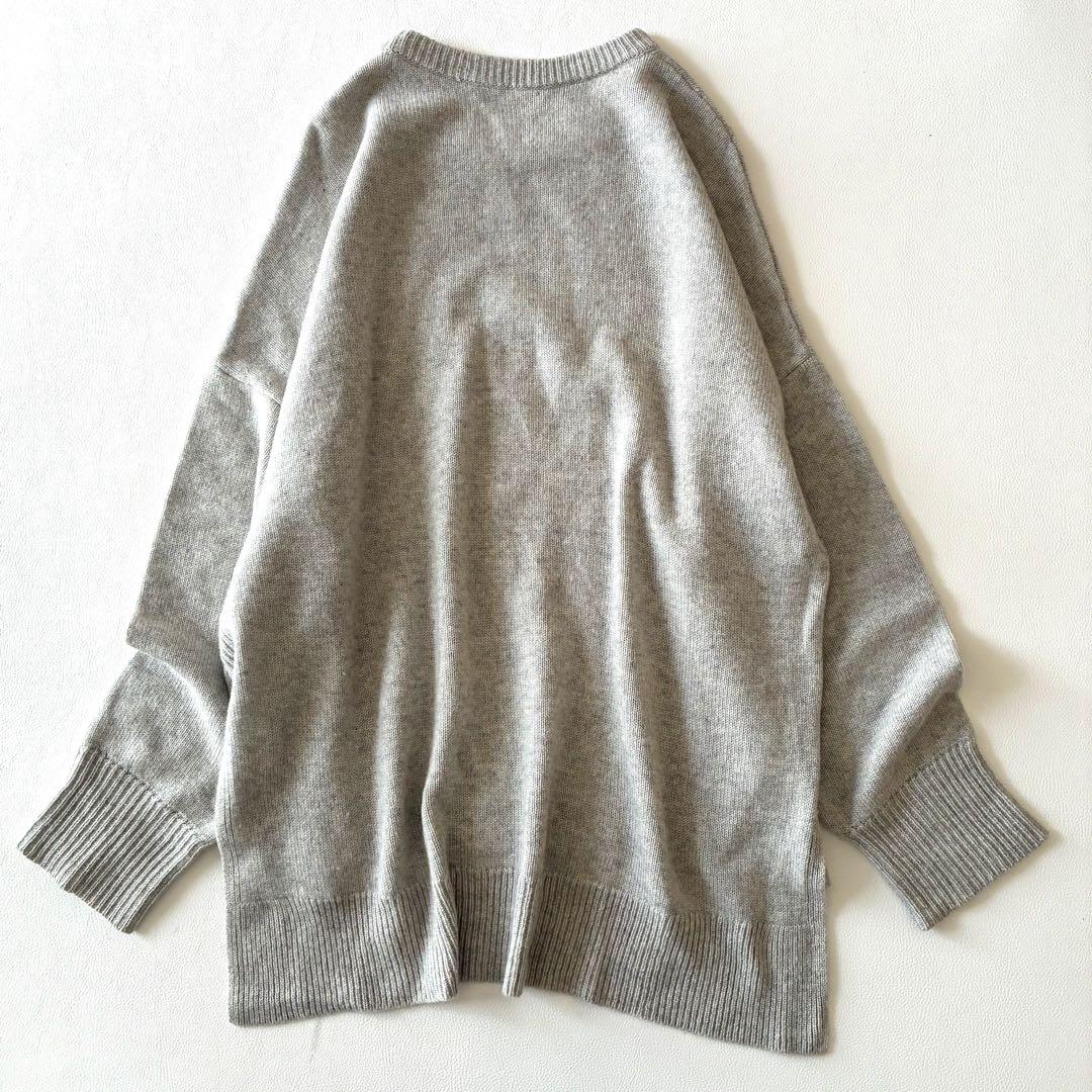 【美品】セオリーリュクス　カシミヤ100％クルーネックセーター　ライトグレー