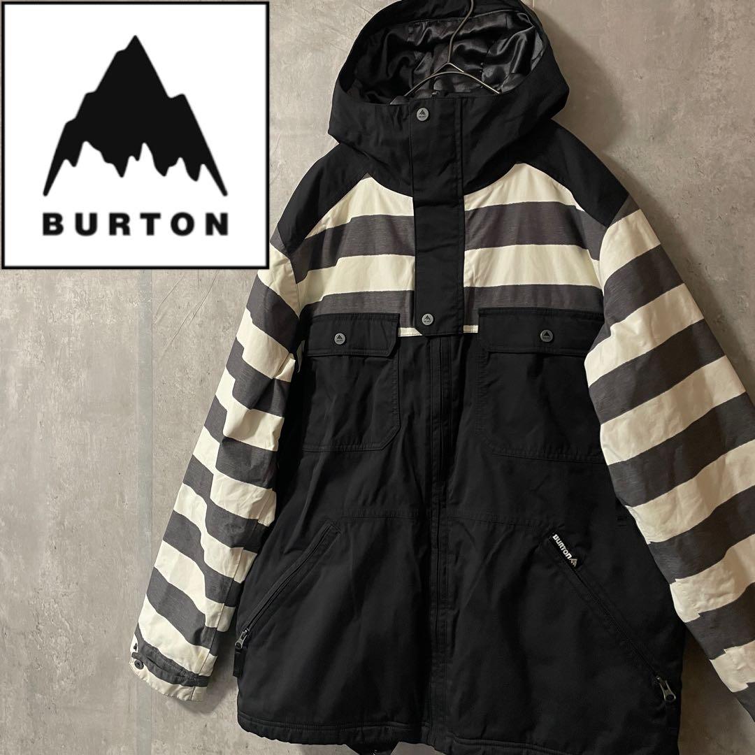 Burtonバートンスキーウェアスノーボードジャケットパーカーフード黒ブラック白