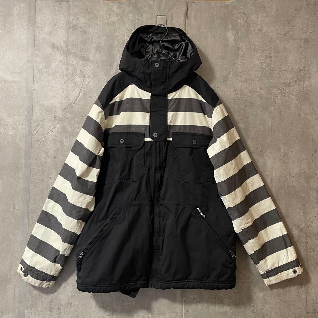 Burtonバートンスキーウェアスノーボードジャケットパーカーフード黒ブラック白