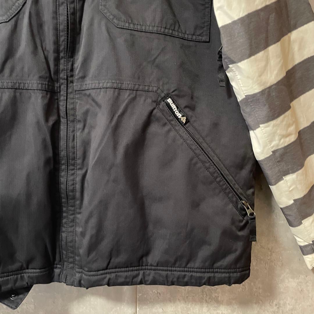 Burtonバートンスキーウェアスノーボードジャケットパーカーフード黒ブラック白