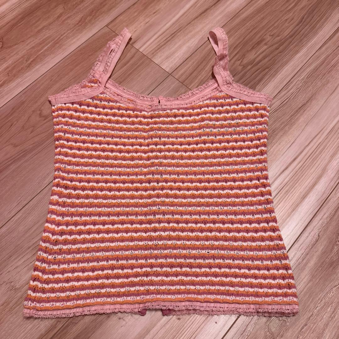 HYSTERIC GLAMOUR キャミソールニット　花ボタン　カラフル