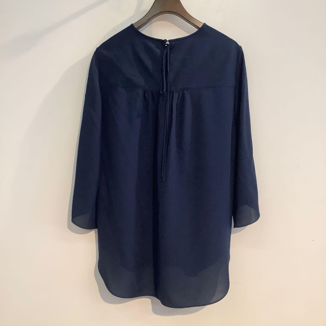 MIKAKO NAKAMURA ネイビーシルクブラウス　銀座和光　サイズ38
