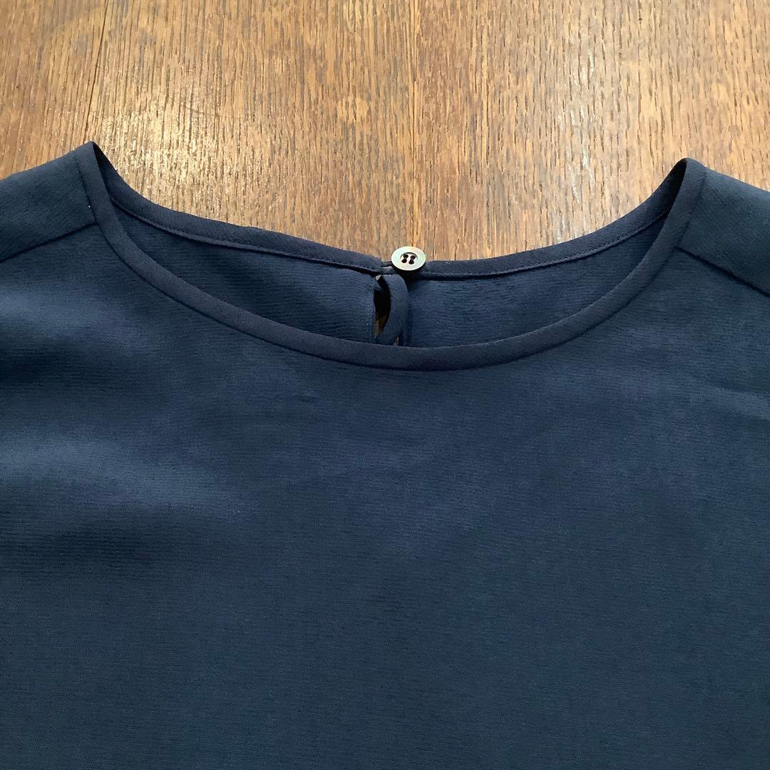 MIKAKO NAKAMURA ネイビーシルクブラウス　銀座和光　サイズ38