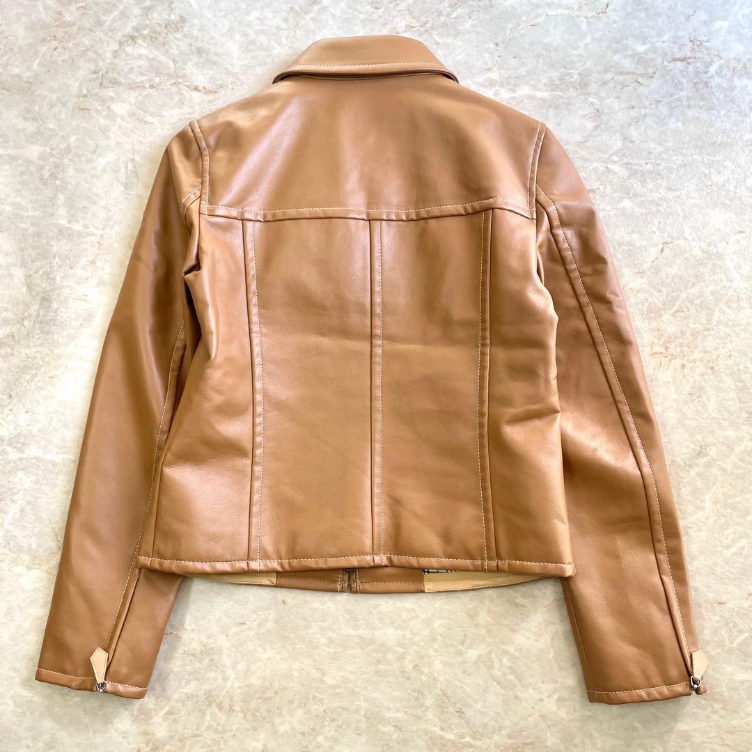 BURBERRY BLUE LABEL 裏地チェック ライダースジャケット 38