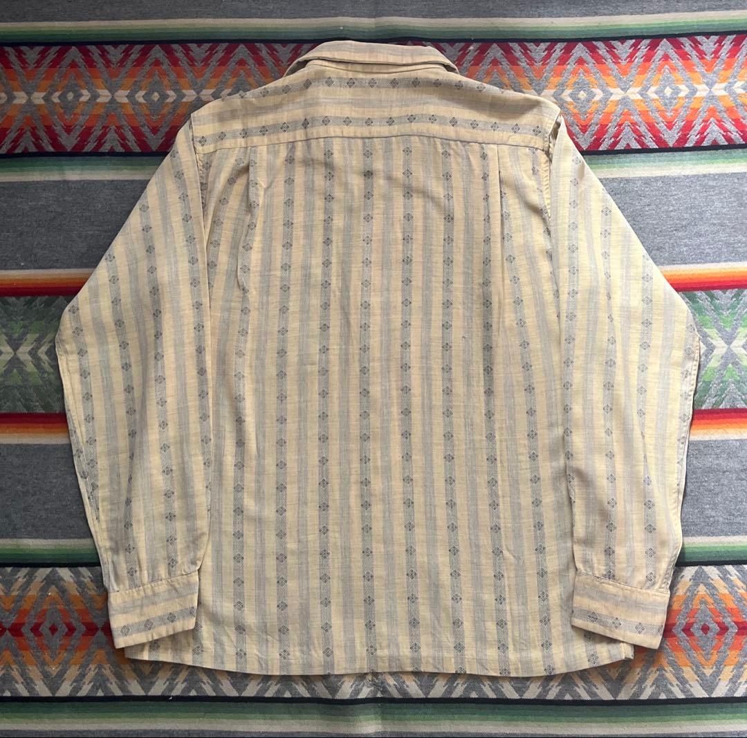 50s ARROW レーヨン ストライプ シャツ アーガイル 検 ギャバ 60s