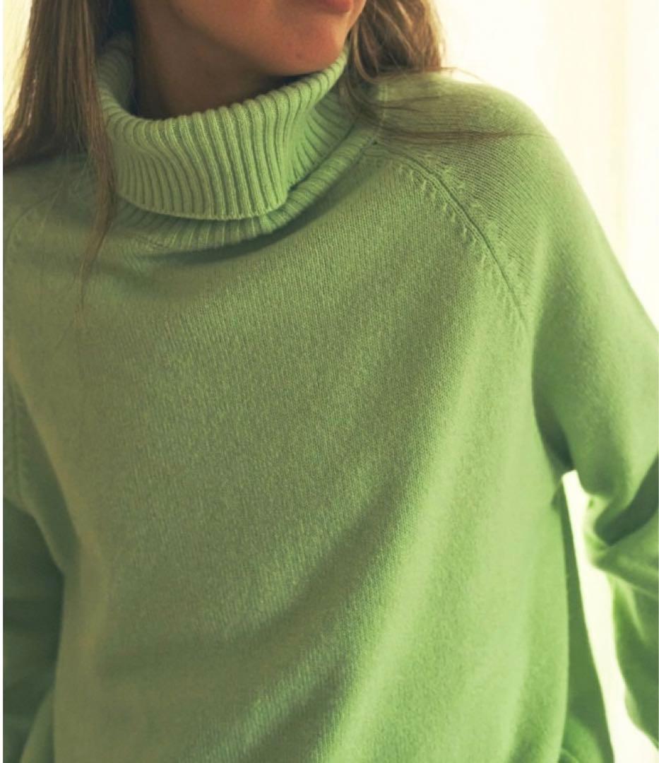 ✴︎完売　nanadecor イタリア製ウール カシミヤタートルニット　パープル