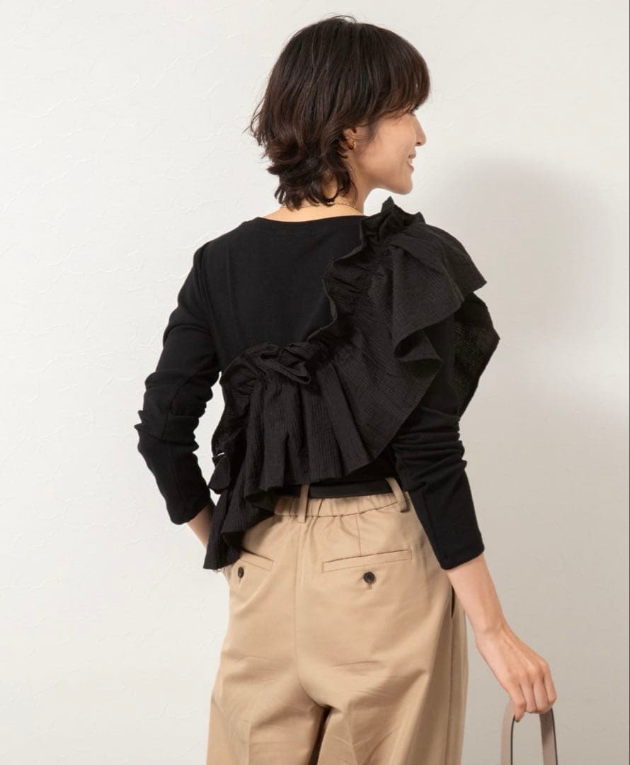 【リエミラー】3WAYリブフリルロンT