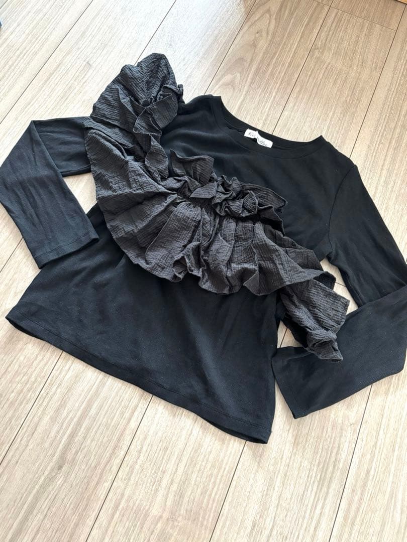 【リエミラー】3WAYリブフリルロンT