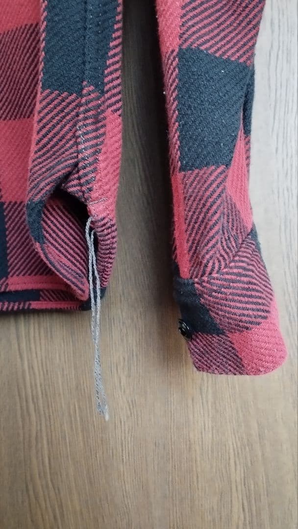 リアルマッコイズJOE McCOYバッファローチェックシャツ美品 赤×黒